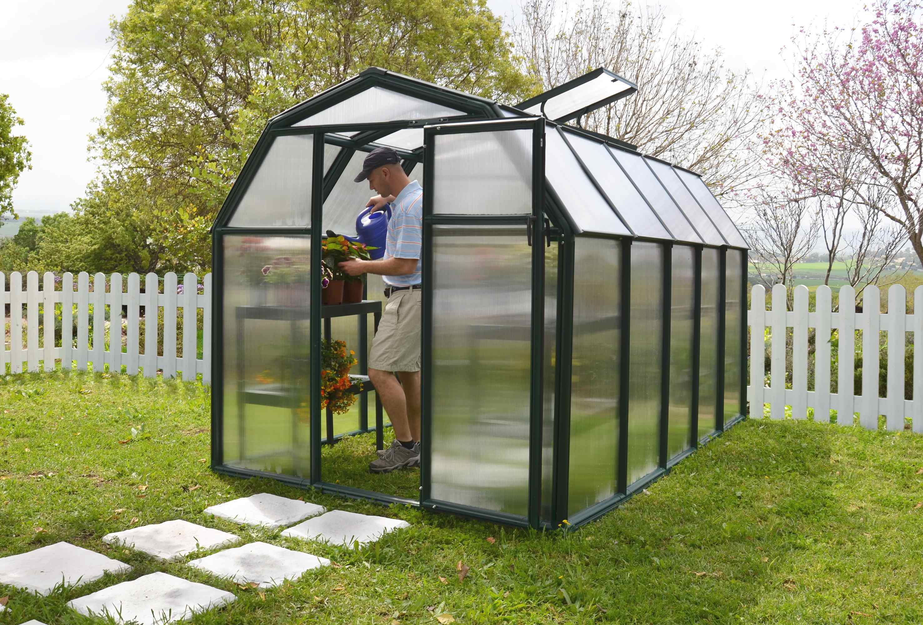 Rion EcoGrow Resin Frame 6ft x 10ft Polycarbonate Greenhouse 