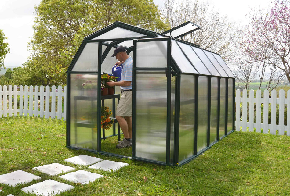 Rion EcoGrow Resin Frame 6ft x 10ft Polycarbonate Greenhouse 
