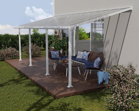Sierra Aluminium 3m x 7.3m White Polycarbonate Patio Cover - Canopia By Palram 