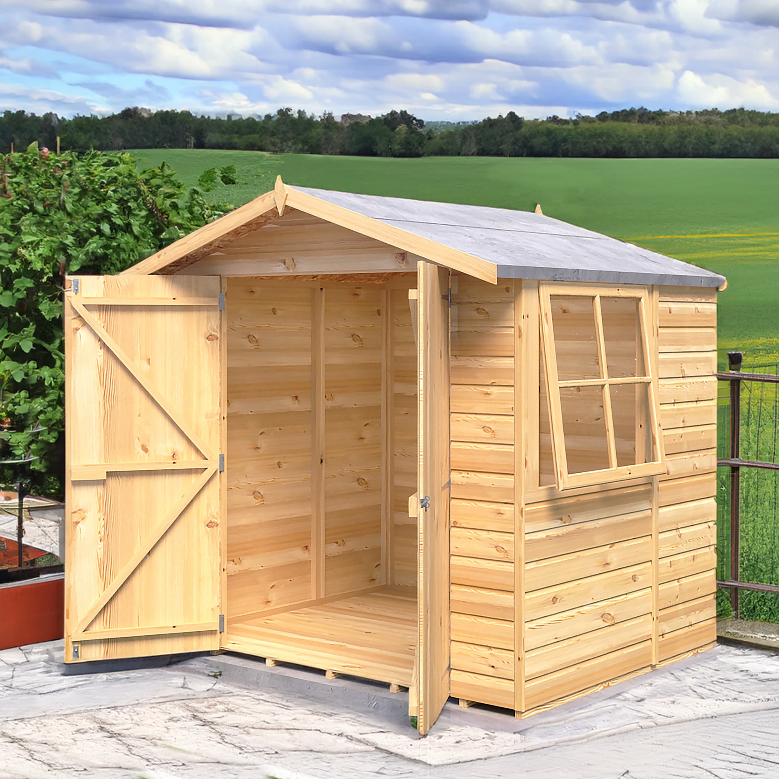 Shire Alderney 7x5 Shiplap Wooden Apex Garden Shed