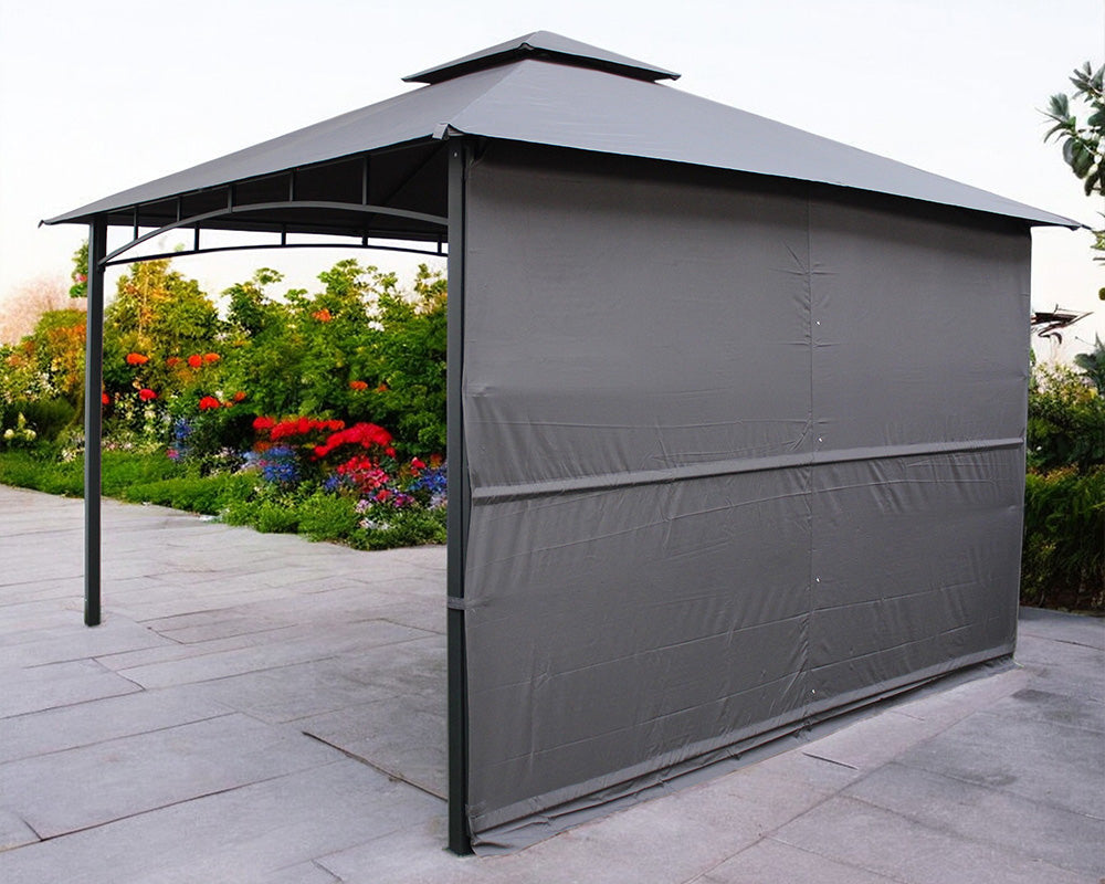 Algarve 3.3m x 3.3m Grey Steel Frame Gazebo & Awning