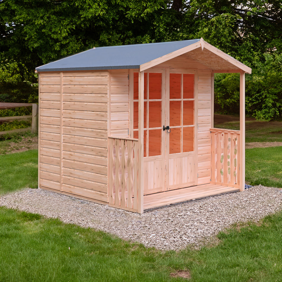 Shire 7x7 Alnwick Summerhouse with Double Doors & Veranda