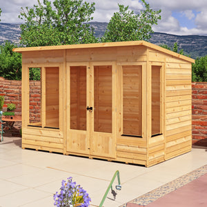 Alora 10x6 Wooden Overlap Pent Summerhouse with Double Doors