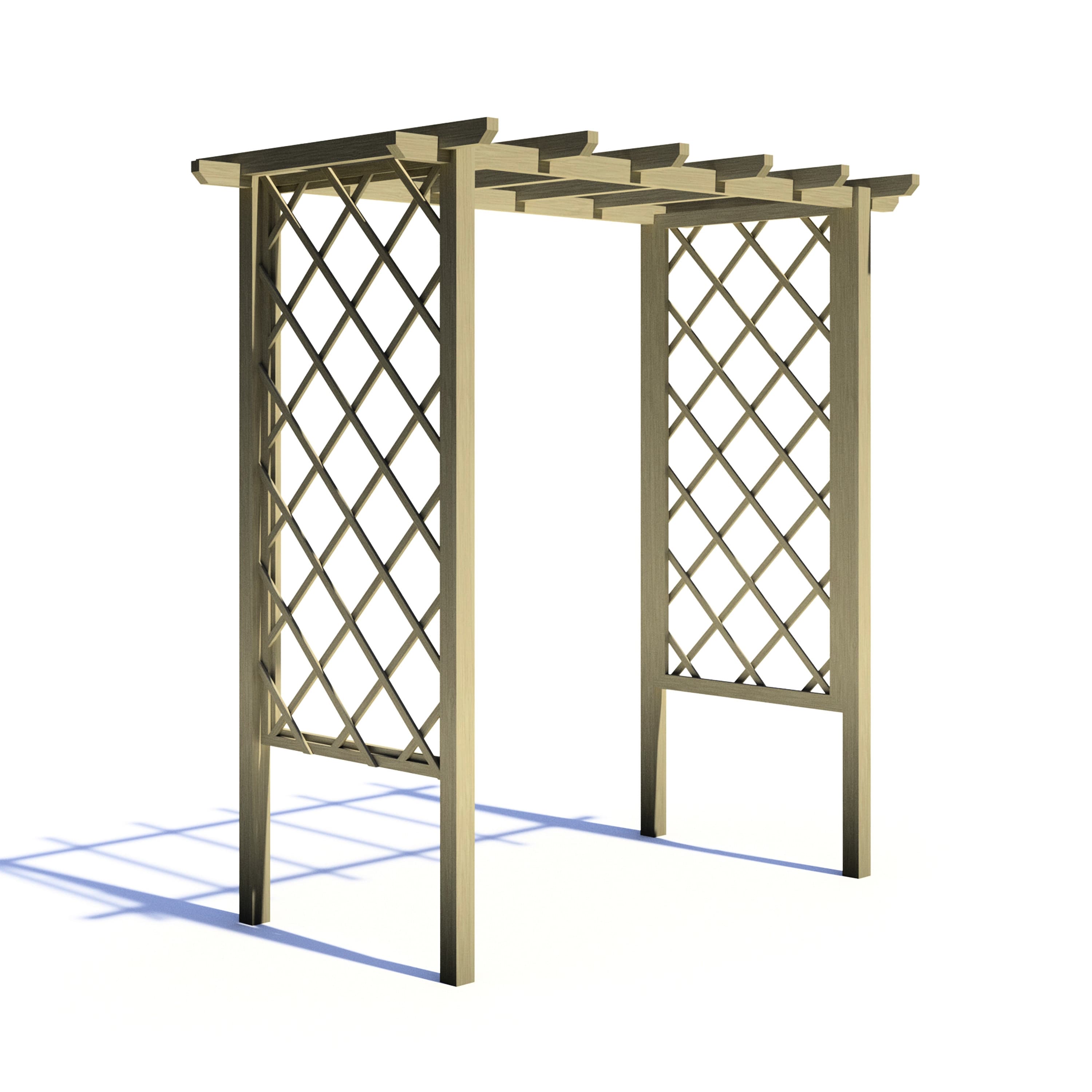 Shire 6x3 Garden Wooden Arch Trellis Pergola - Pressure Treated