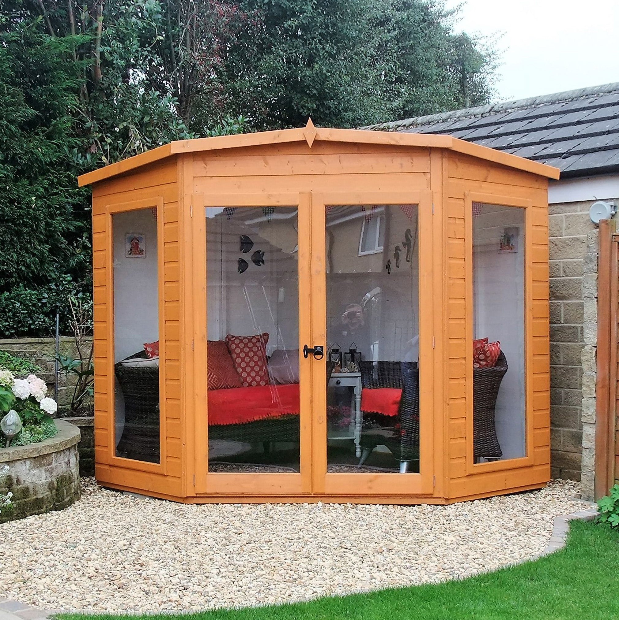 Shire 7x7 Barclay Corner Summerhouse with Double Doors