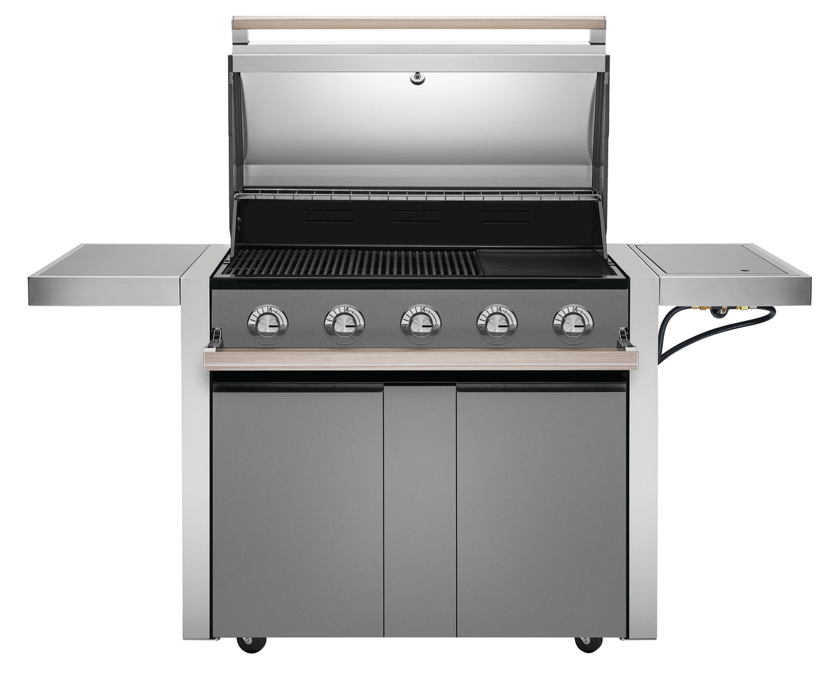Beefeater 1500 Series 5 Burner Gas BBQ & Side Burner with Trolley