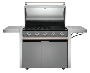 Beefeater 1500 Series 5 Burner Gas BBQ & Side Burner with Trolley