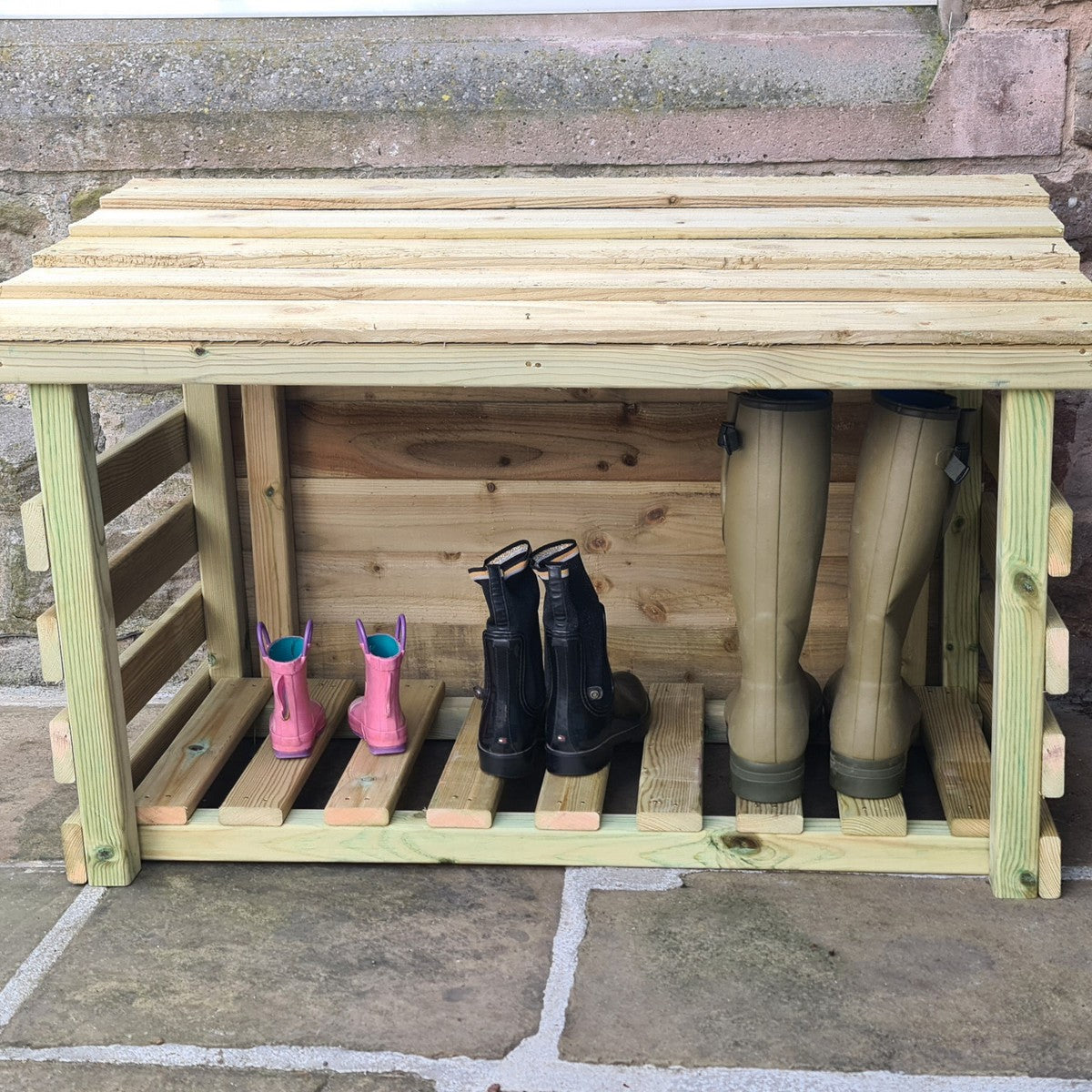 Wooden Welly Boot Storage - Churnet Valley