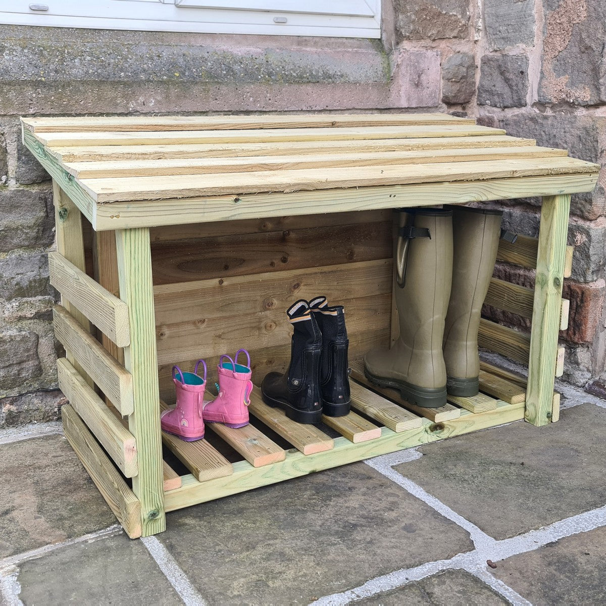 Wooden Welly Boot Storage - Churnet Valley