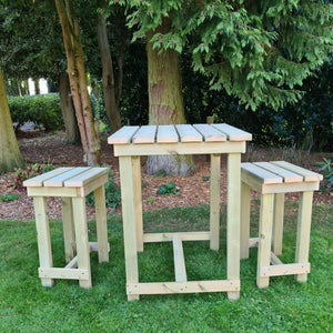 Butchers Chunky Wooden Bar Style Dining Set - Churnet Valley