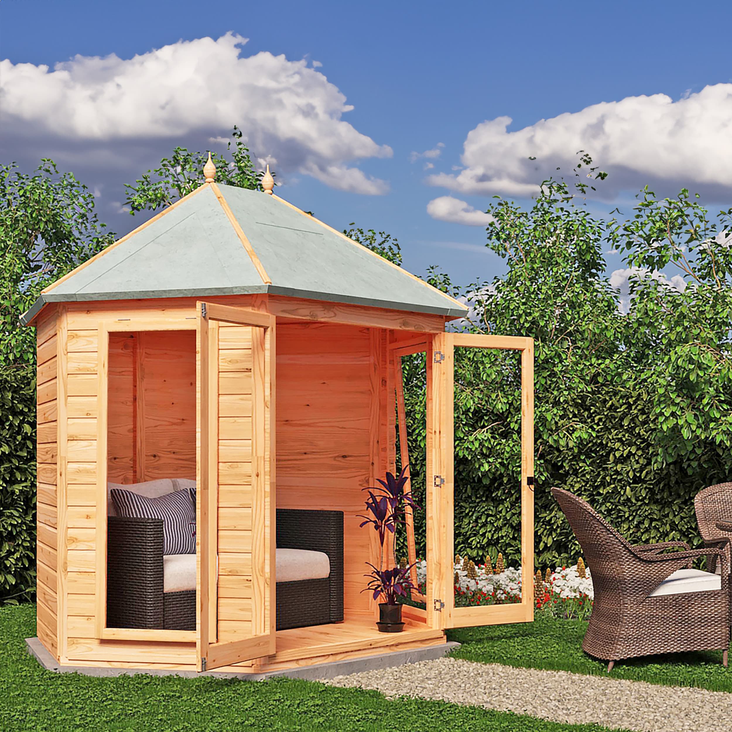 Buttermere Hexagonal 8x6 Wooden Garden Summerhouse