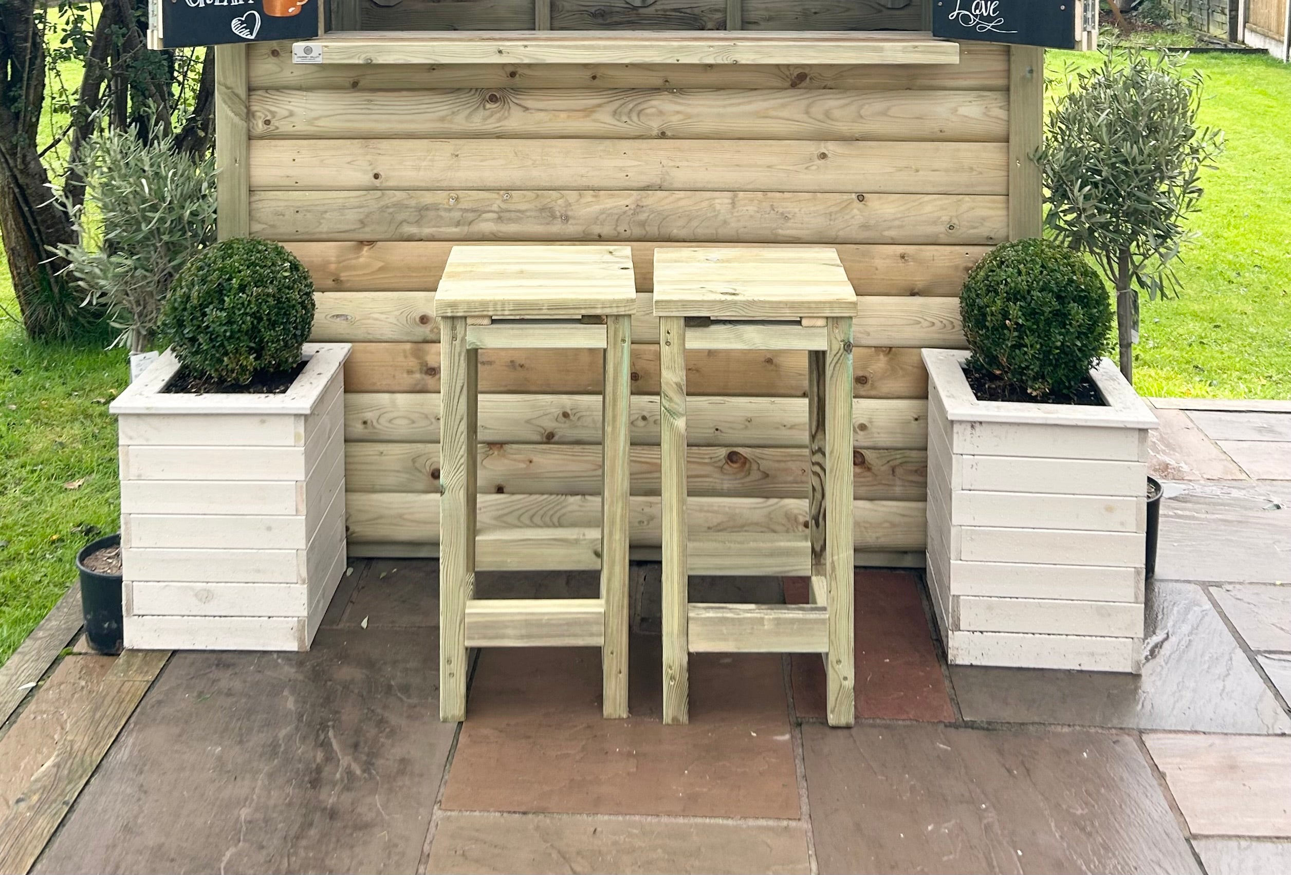 Wooden Garden Bar Stools