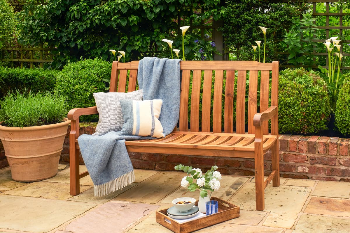 Beeley 150cm Wooden Garden Bench FSC Acacia Wood -  Teak Look