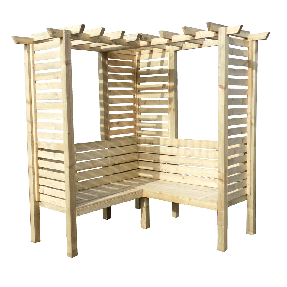 Shire Clematis Pressure Treated Contemporary Corner Garden Arbour