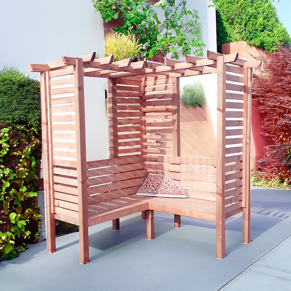 Shire Clematis Pressure Treated Contemporary Corner Garden Arbour