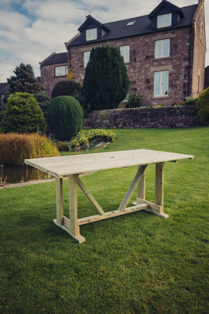 Clover Chunky Wooden Garden Dining Table - Churnet Valley