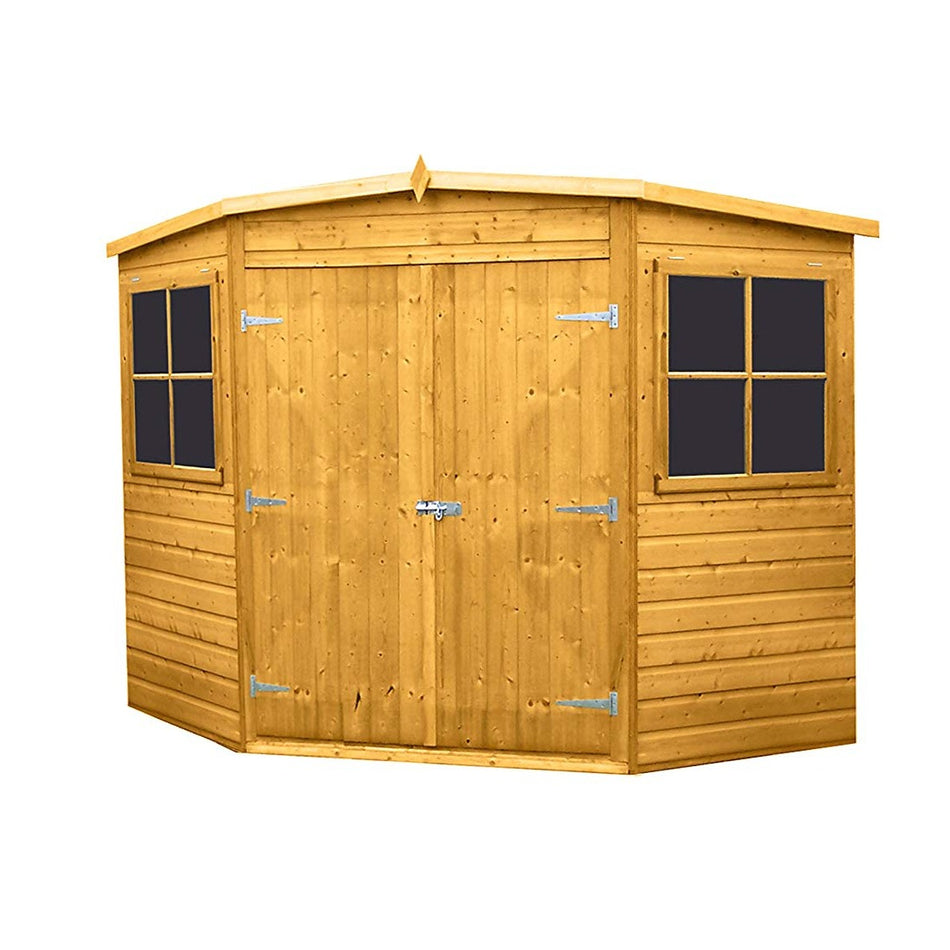 Shire 7x7 Pressure Treated Corner Shed with Double Doors