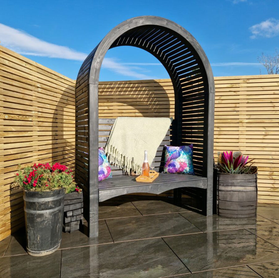 Shire Black Contemporary Pressure Treated Garden Arbour