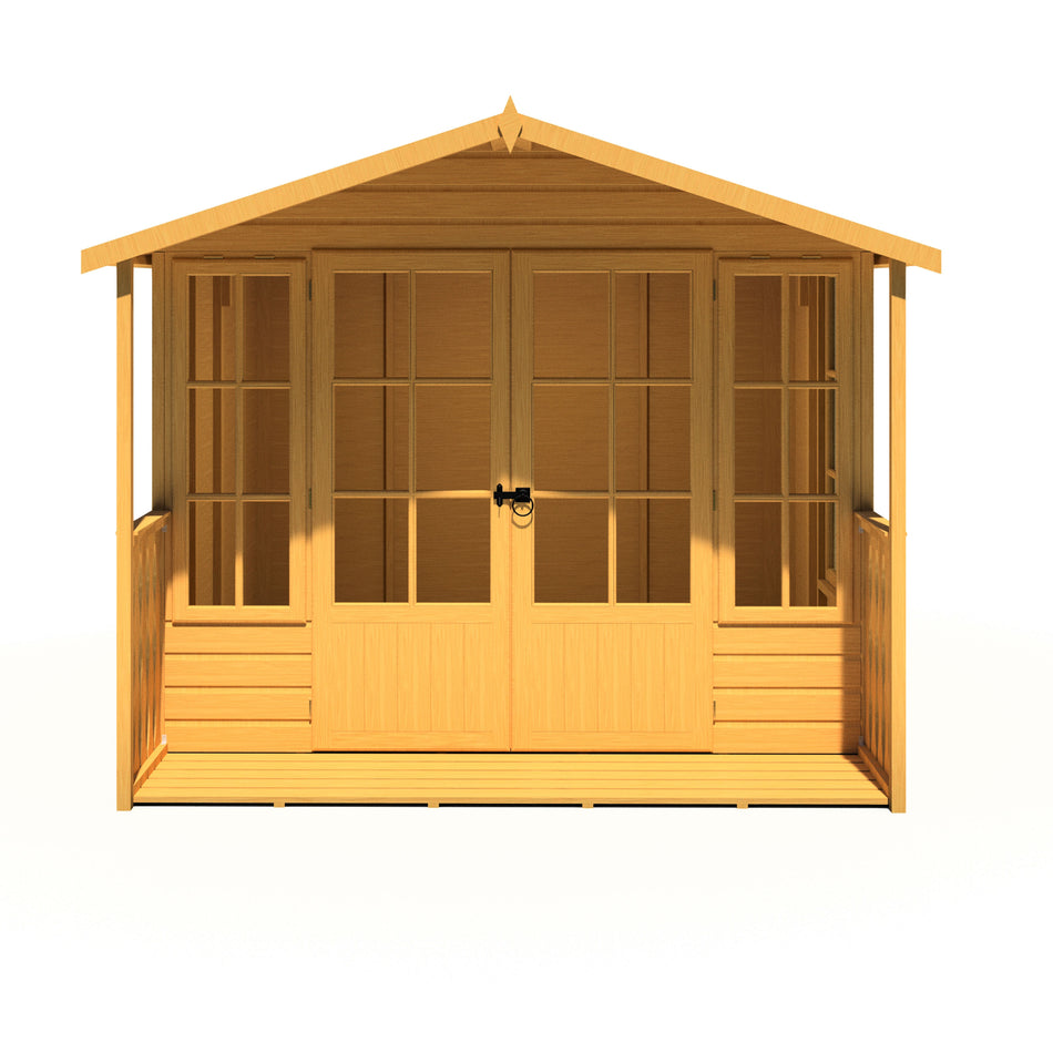 Shire 8x10 Delmora Summerhouse with Double Doors & Veranda
