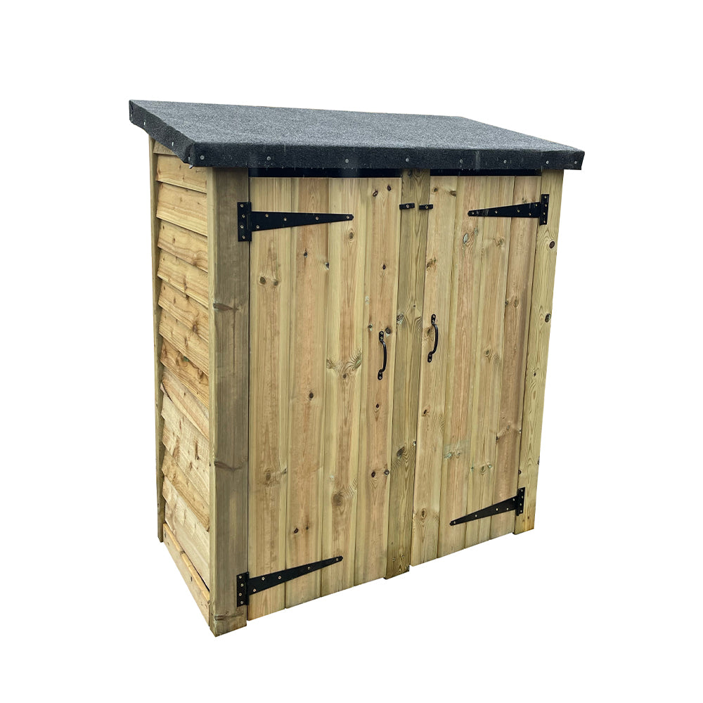 Small Wooden Tool Storage Shed with Double Doors & Felted Roof