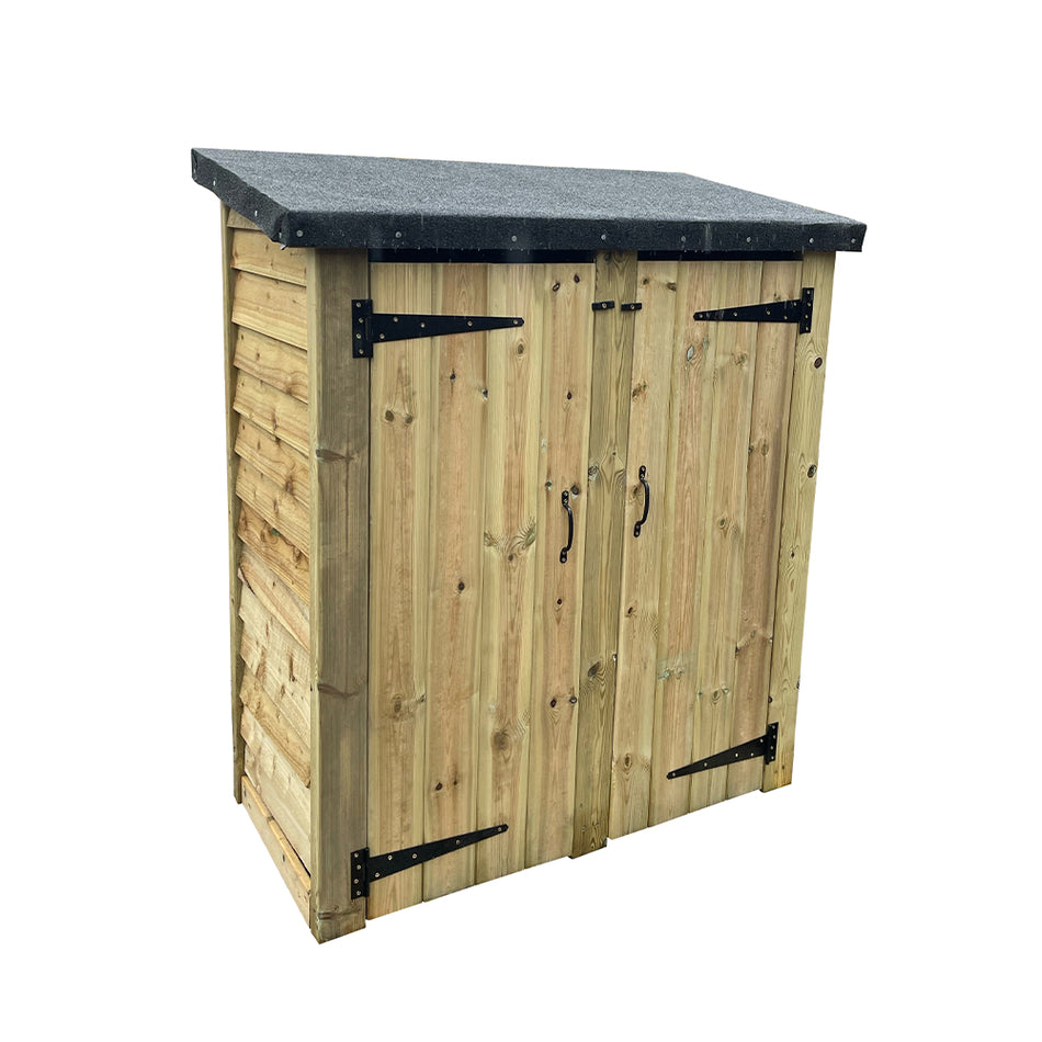 Small Wooden Tool Storage Shed with Double Doors & Felted Roof