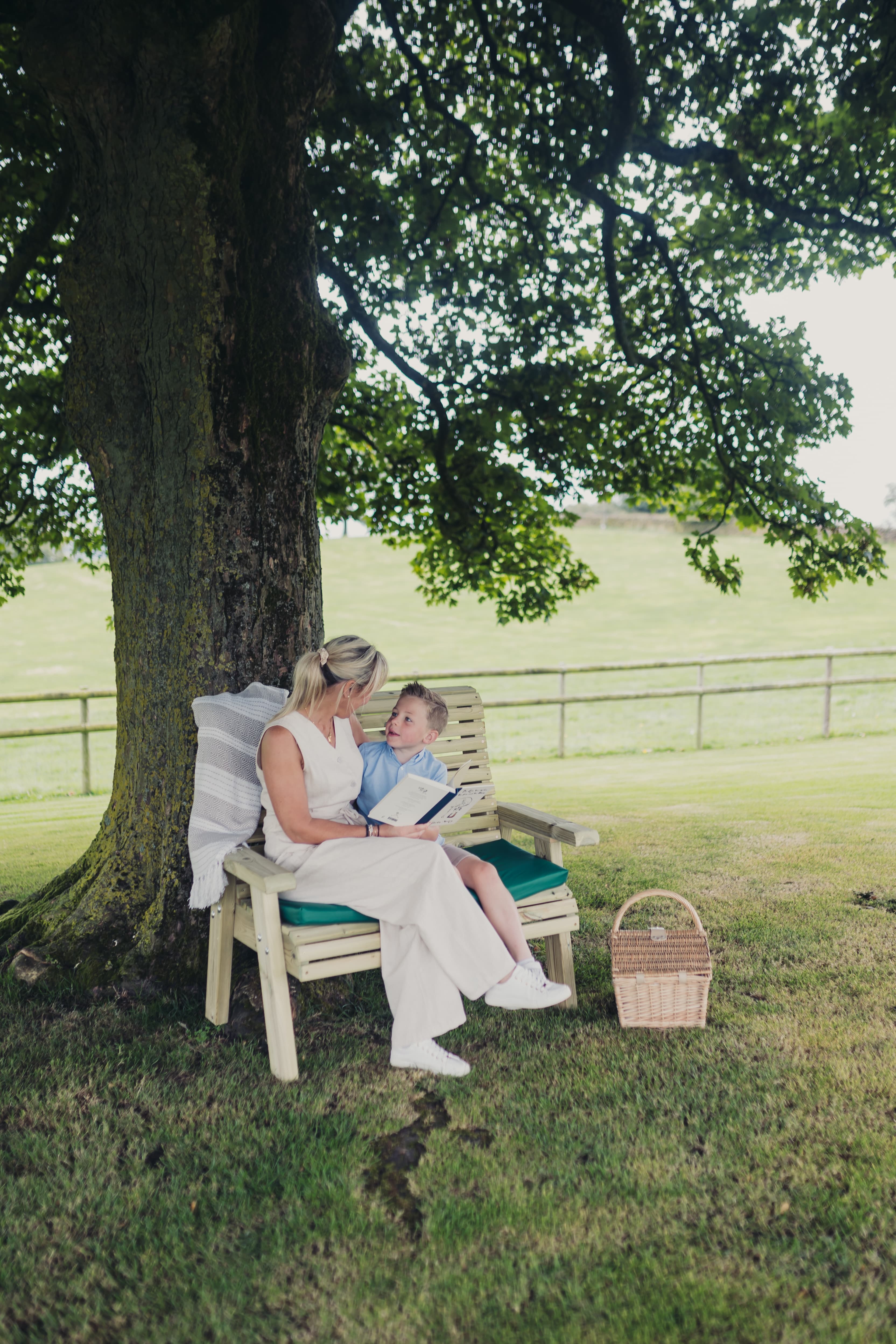 Ergo 2 Seat Chunky Wooden Garden Bench - Churnet Valley