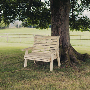 Ergo 2 Seat Chunky Wooden Garden Bench - Churnet Valley