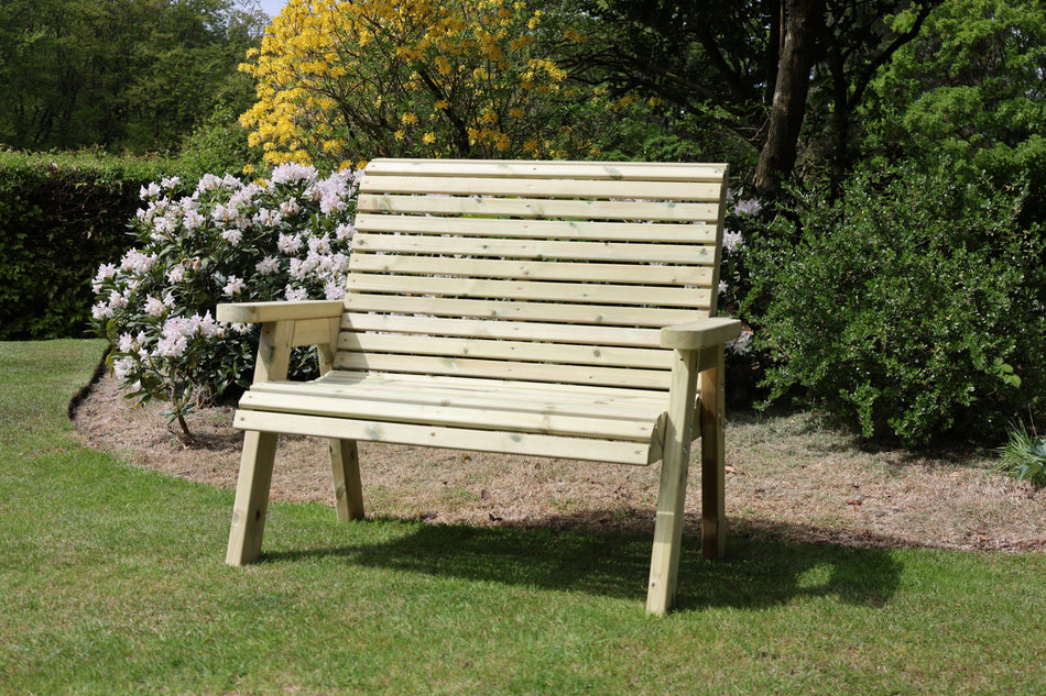 Ergo 2 Seat Chunky Wooden Garden Bench - Churnet Valley