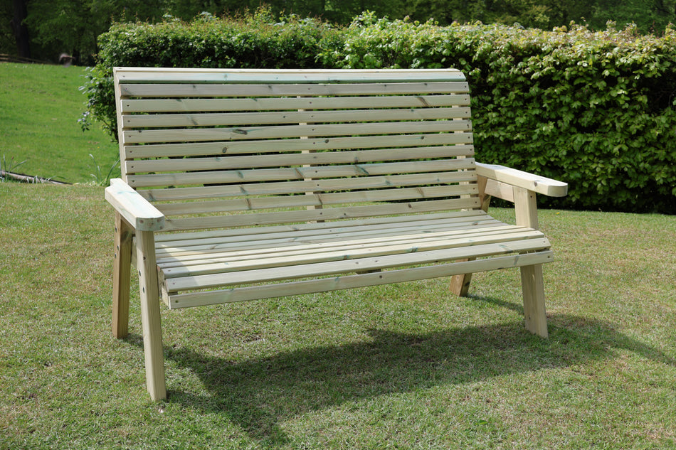 Ergo 3 Seat Chunky Wooden Garden Bench - Churnet Valley