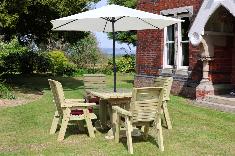 Ergo 4 Seat Chunky Wooden Dining Table & Chairs - Churnet Valley
