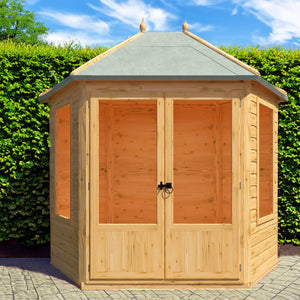 Fleswick Hexagonal 8x6 Wooden Garden Summerhouse