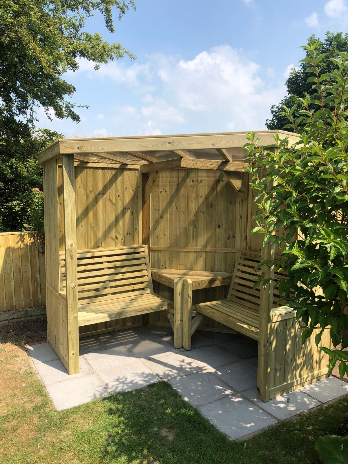 Four Seasons Chunky Wooden Corner Garden Room & Arbour - Churnet Valley