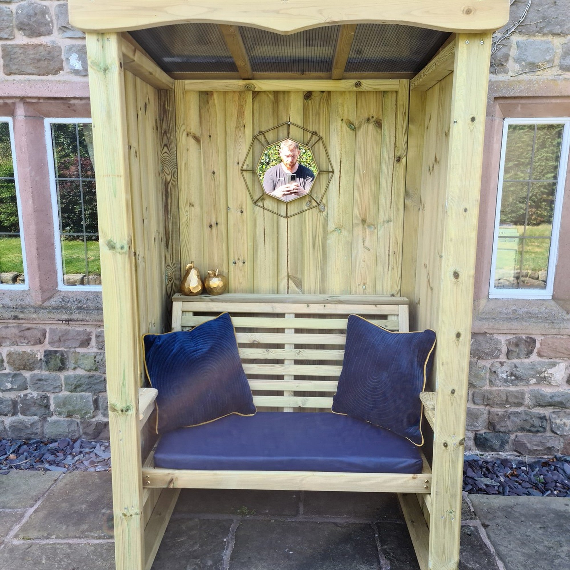 Four Seasons 2 Seat Chunky Wooden Arbour - Churnet Valley