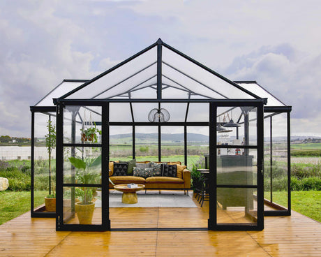 Palram Canopia Triomphe 13ft. x 15ft. Greenhouse Kit - Black Structure & Clear Panels