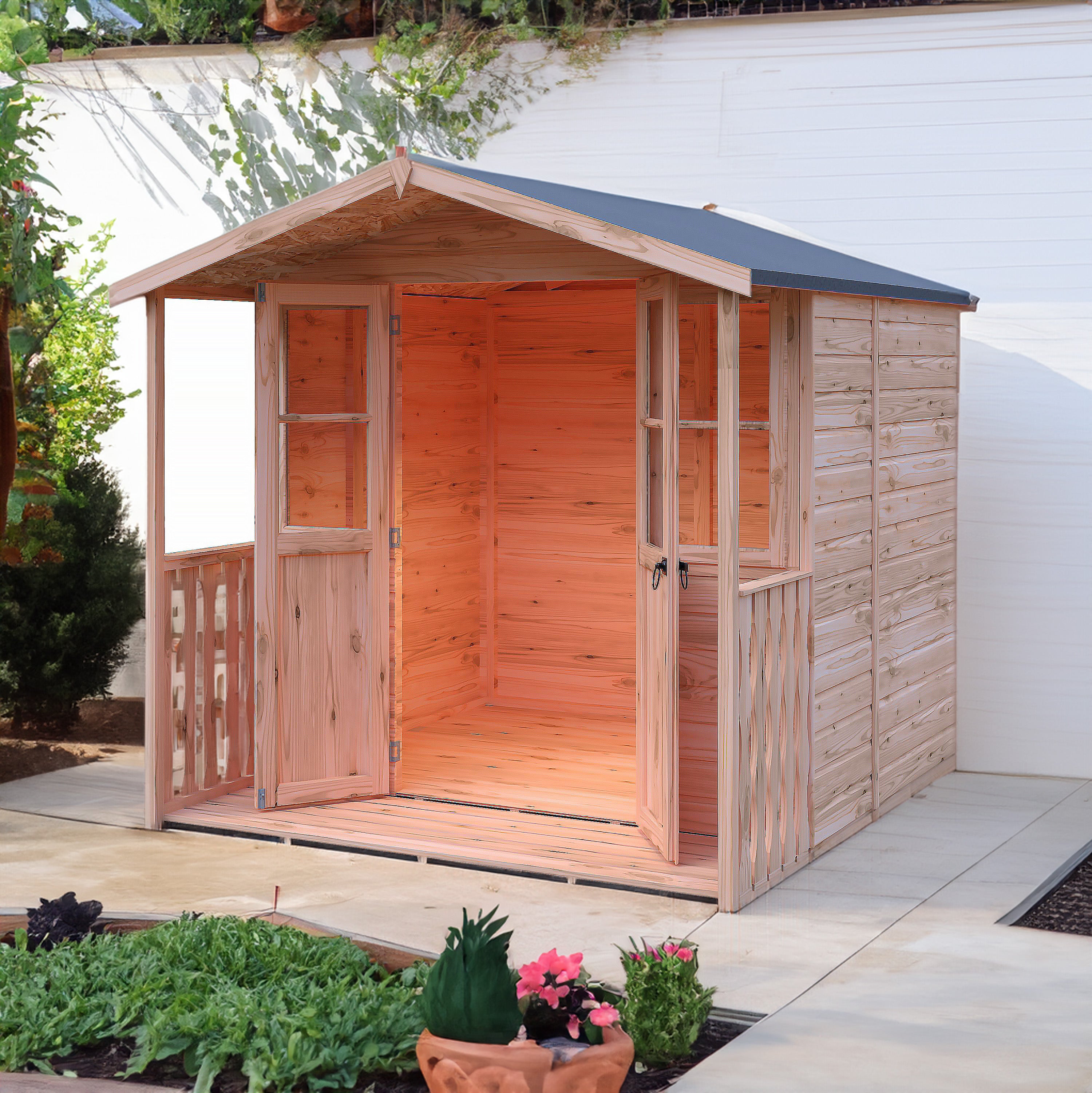 Shire 7x7 Houghton Summerhouse with Double Doors & Veranda