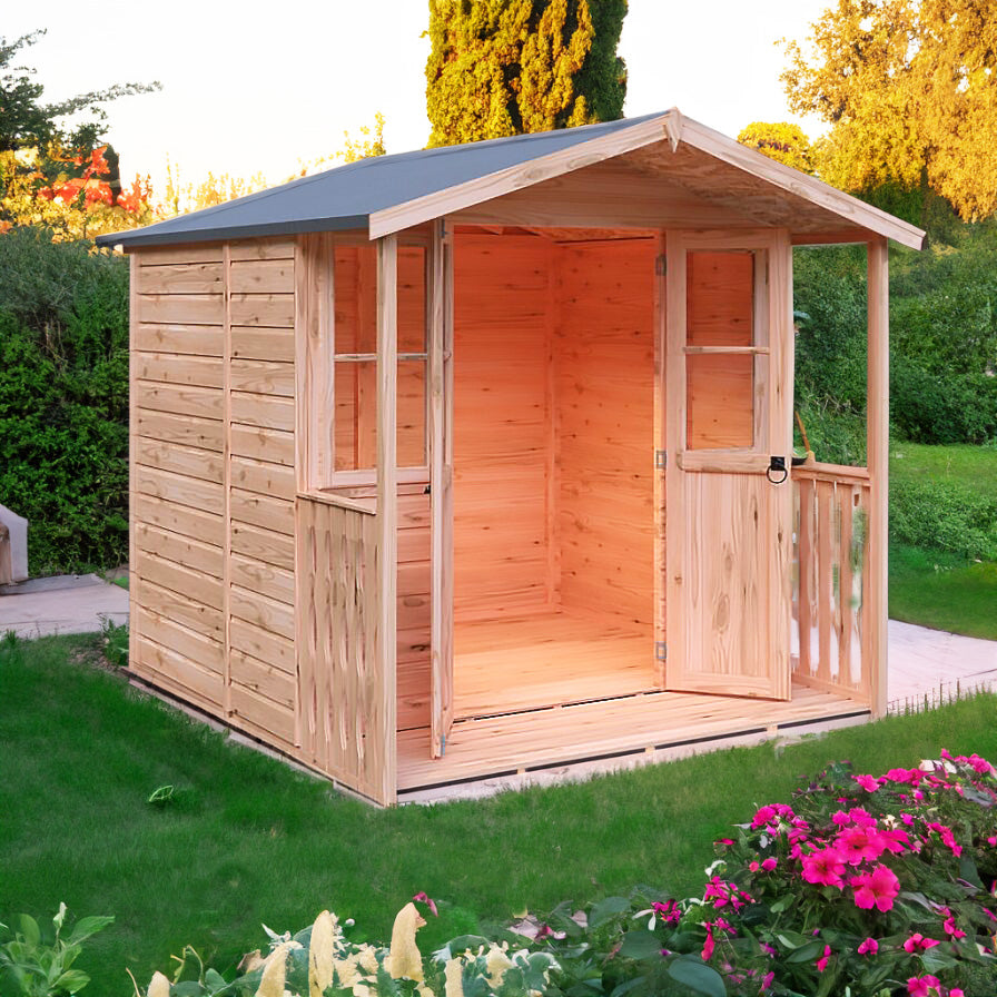 Shire 7x7 Houghton Summerhouse with Double Doors & Veranda
