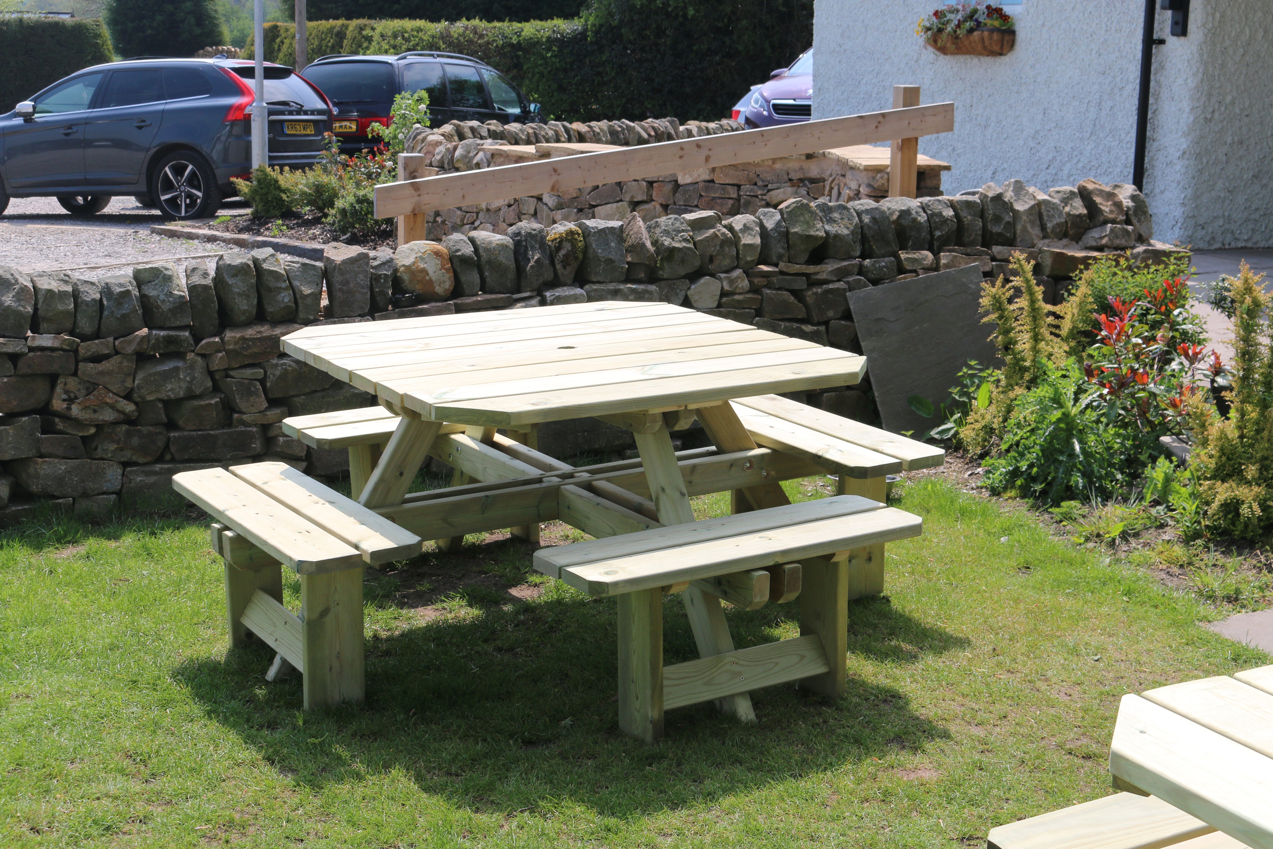 Westwood Chunky Wooden Square Picnic Table - Churnet Valley