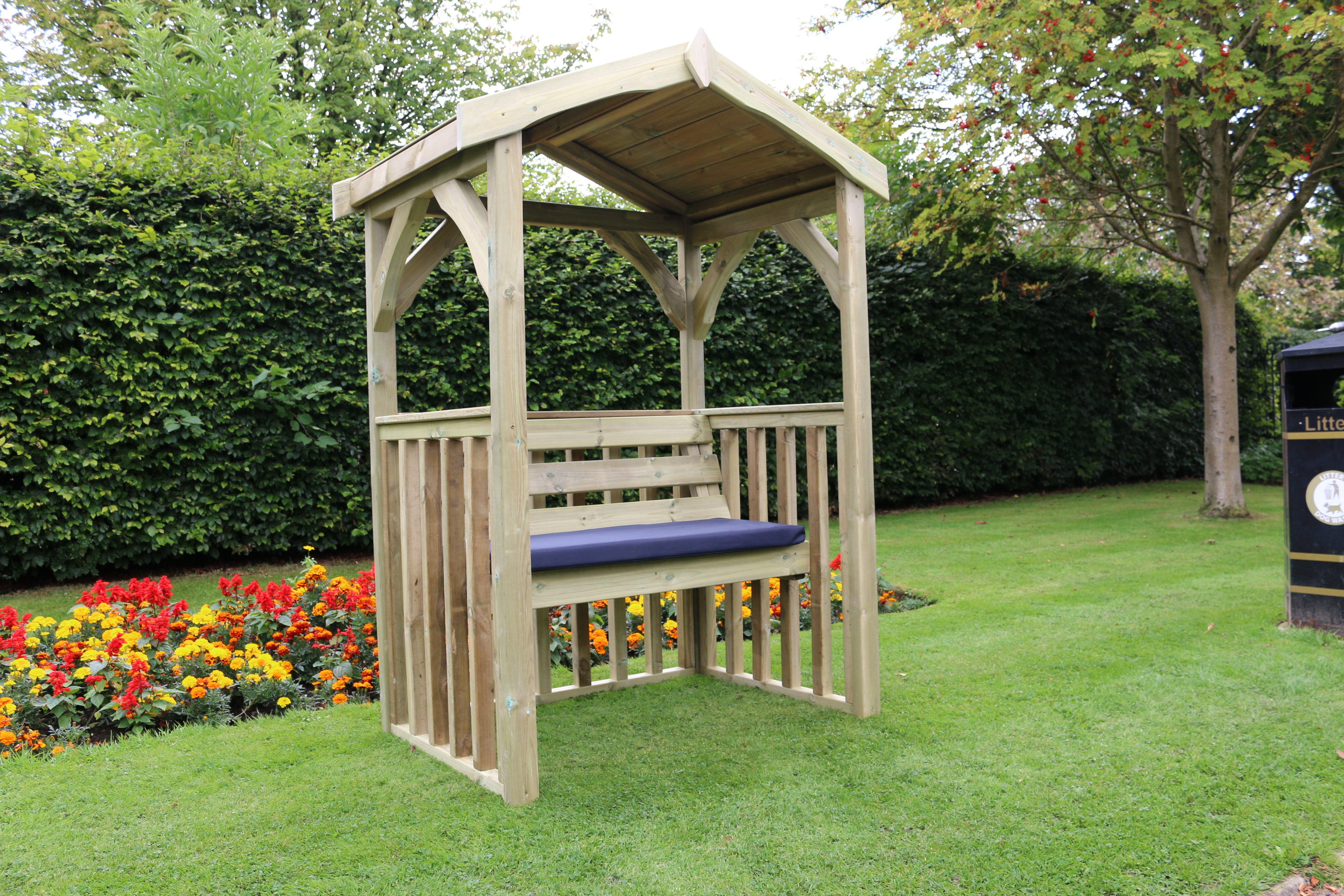 Anastasia 2 Seater Chunky Wooden Garden Arbour - Churnet Valley