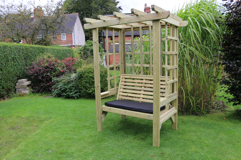 Beatrice 2 Seater Chunky Wooden Garden Arbour - Churnet Valley