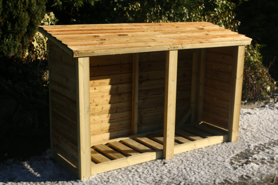 Heavy Duty 5ft x 6ft Wooden Log Store - Churnet Valley