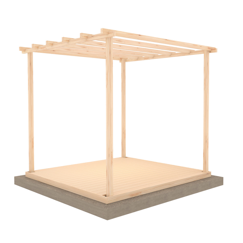 Shire 8x8 Ivy Wooden Pergola Kit with Decking