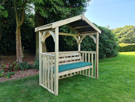 Anastasia 3 Seater Chunky Wooden Garden Arbour - Churnet Valley