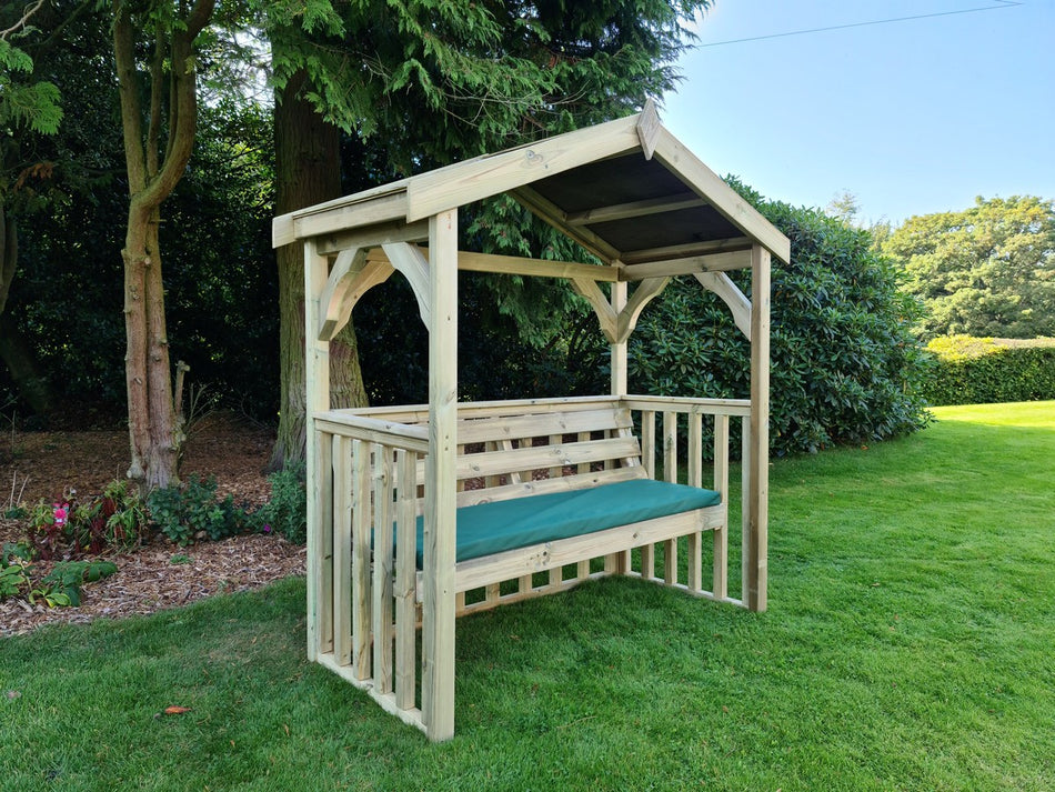 Anastasia 3 Seater Chunky Wooden Garden Arbour - Churnet Valley