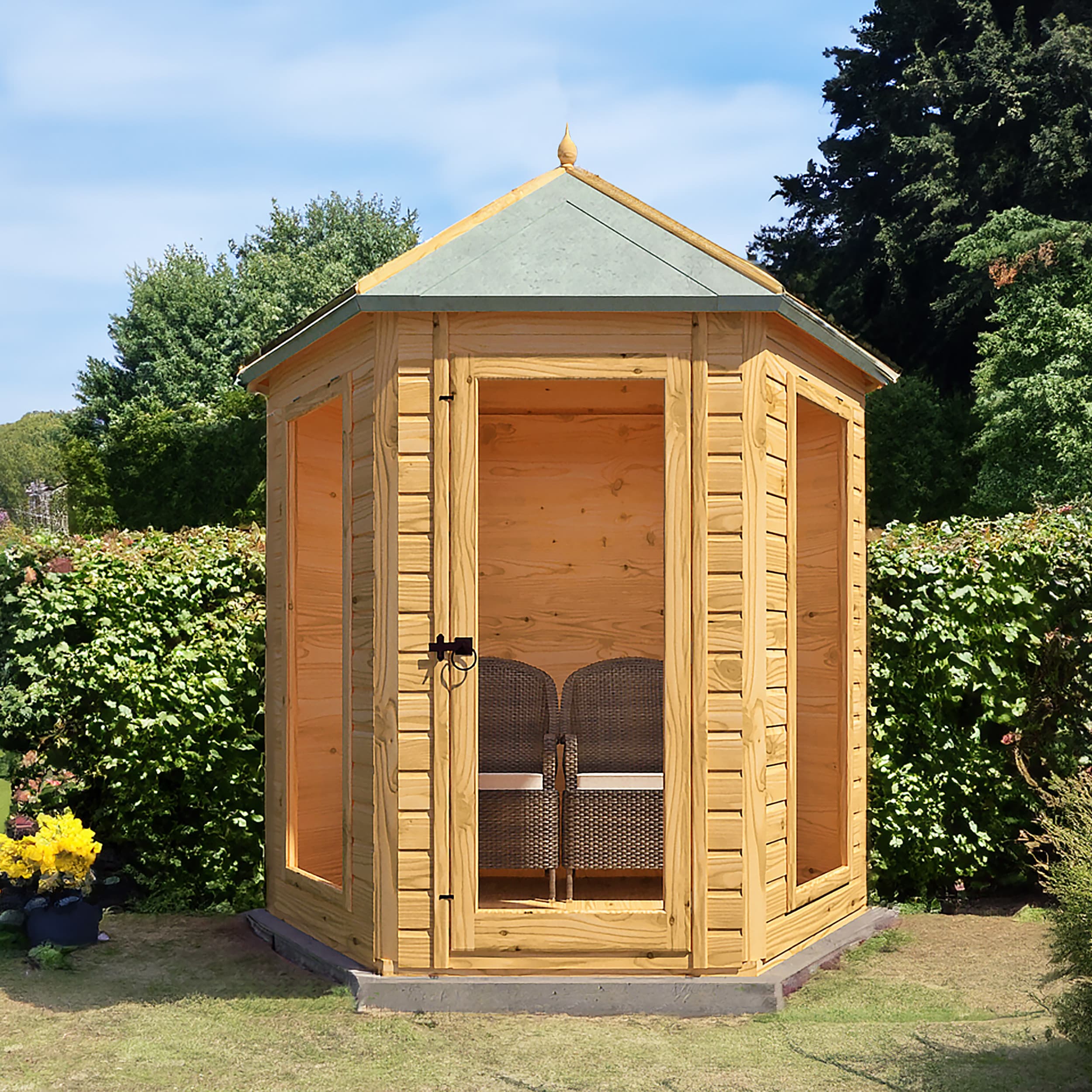 Kendall Hexagonal 6x6 Small Wooden Summerhouse