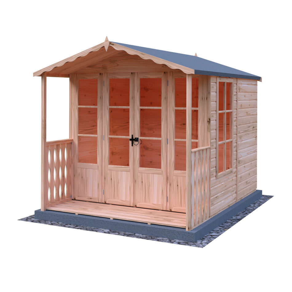 Shire 7x7 Kensington Summerhouse with Double Doors & Veranda