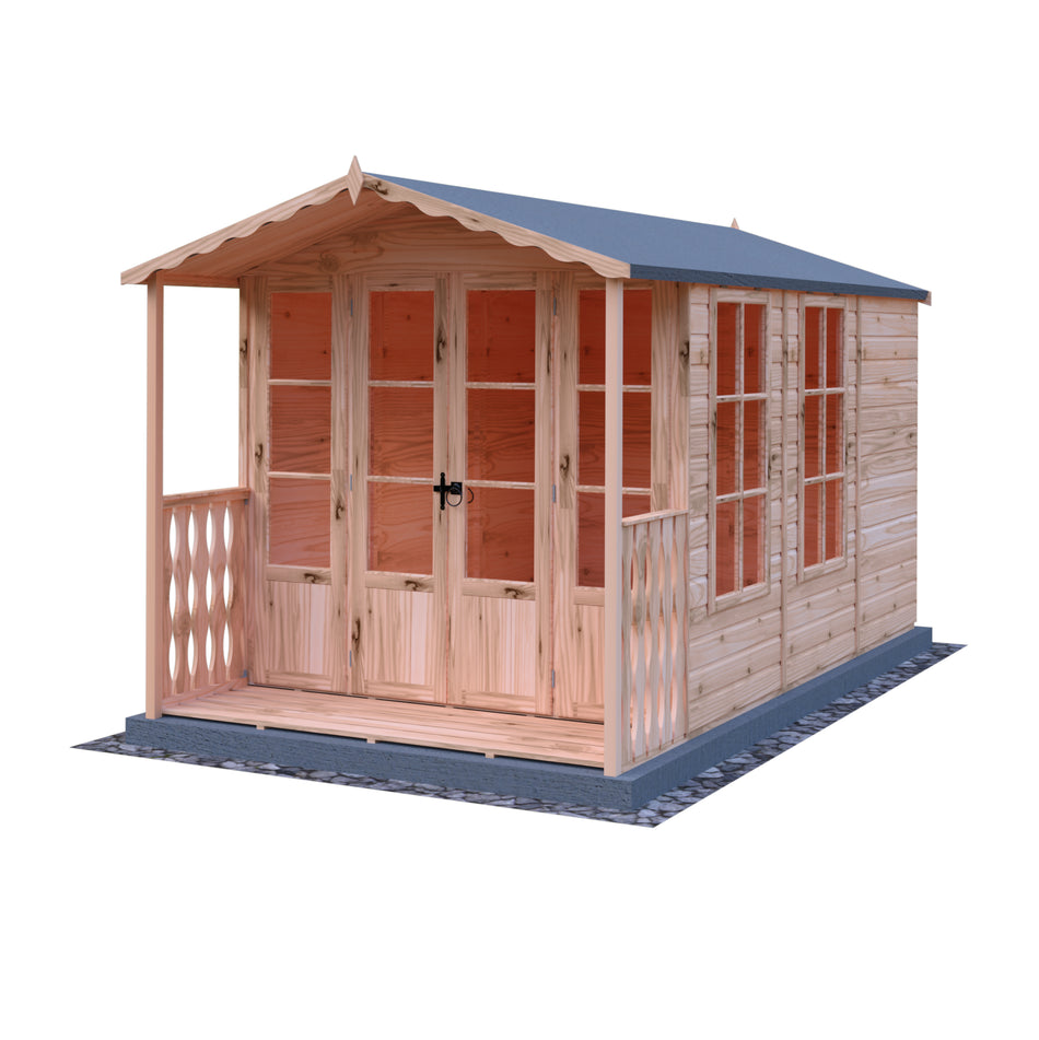 Shire 7x10 Kensington Summerhouse with Double Doors & Veranda