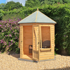 Keswich Hexagonal 6x6 Small Wooden Overlap Summerhouse