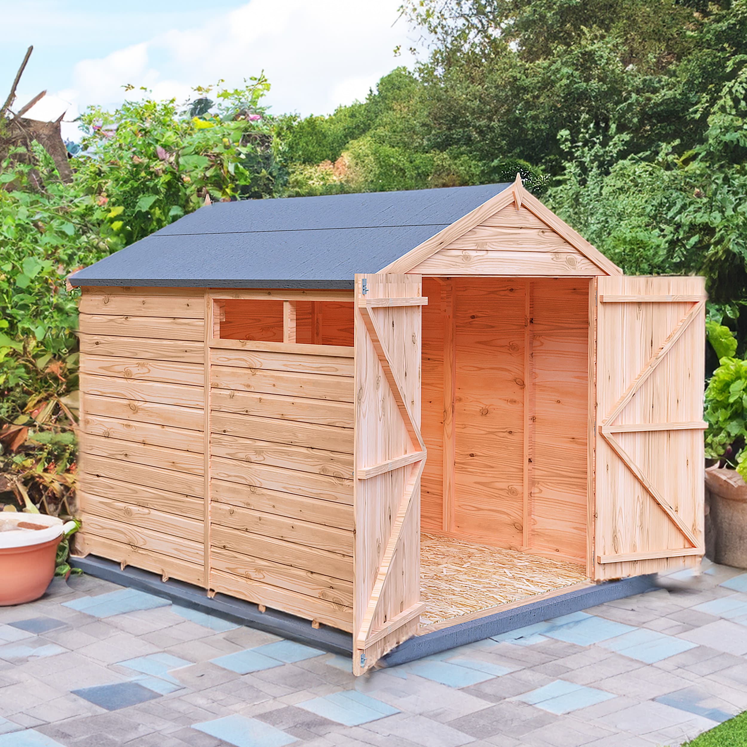 Shire Langley 8x6 Shiplap Wooden Apex Garden Shed