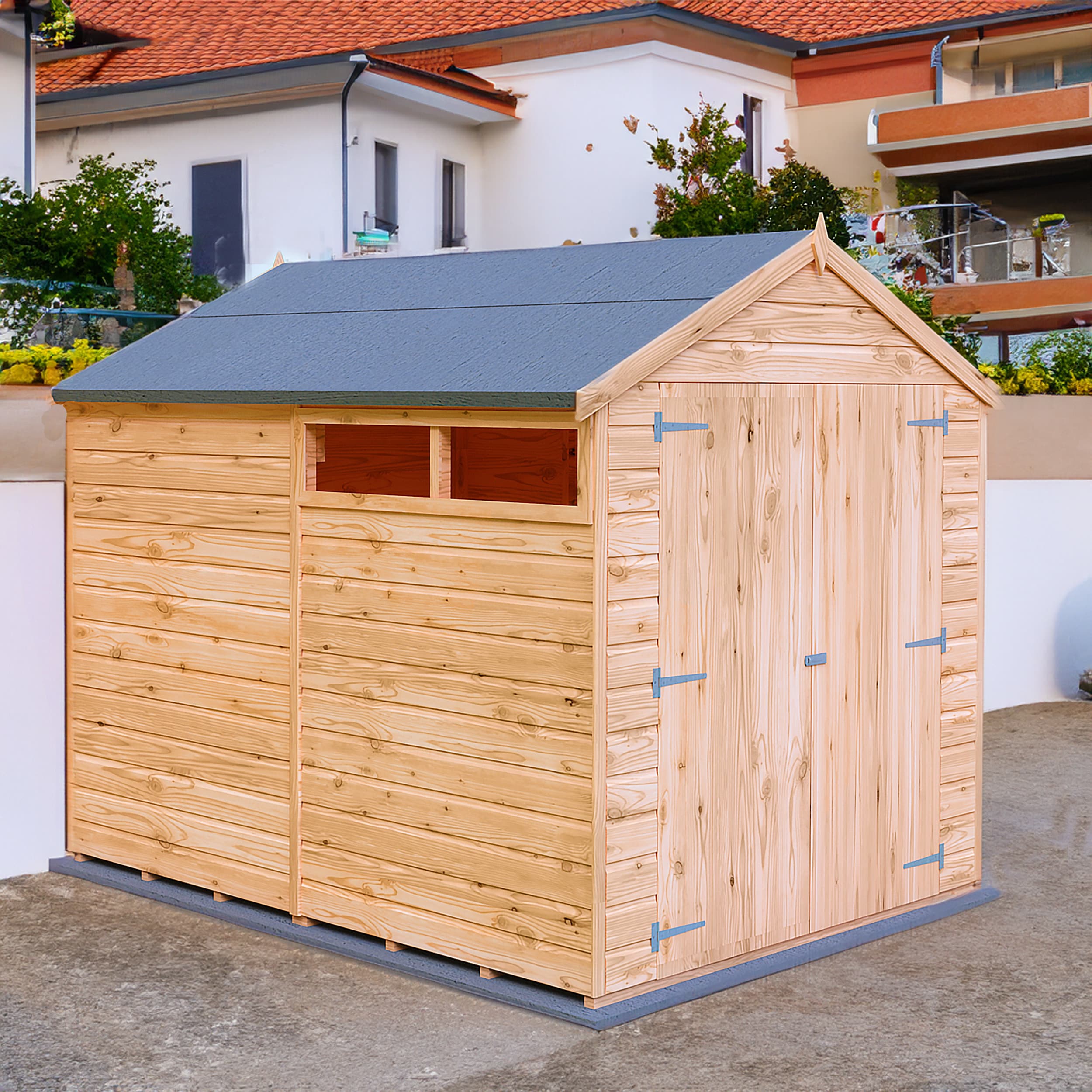 Shire Langley 8x6 Shiplap Wooden Apex Garden Shed