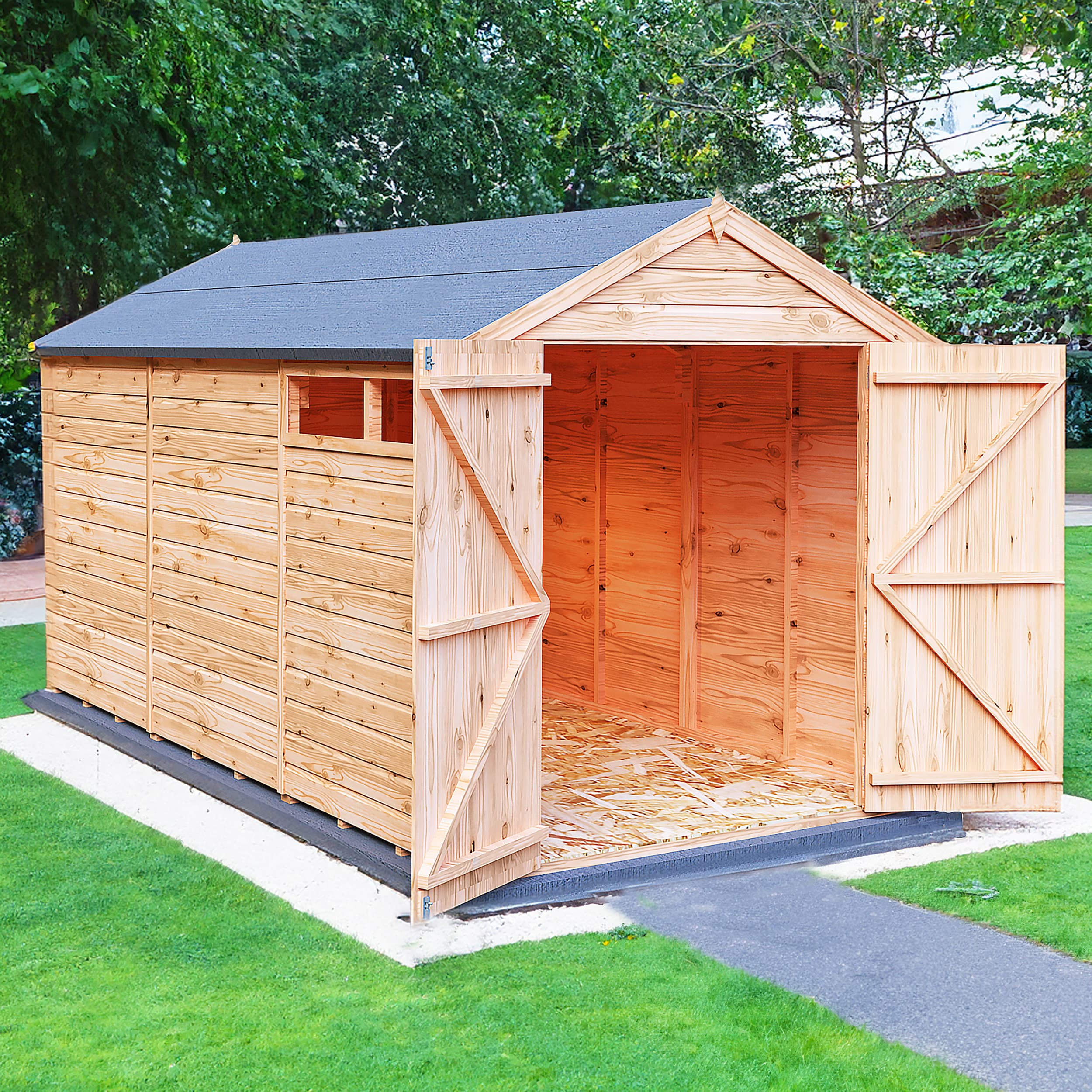 Shire Langley Large 12x6 Shiplap Wooden Apex Garden Shed